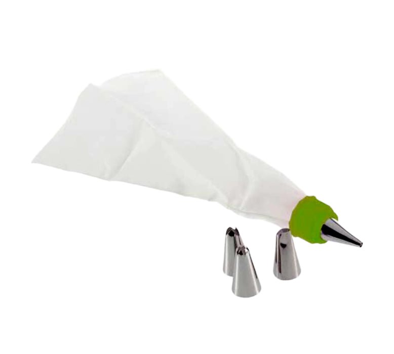 46_4665_778x700.jpg CAKE DECORATING NOZZLE WITH PIPING BAG STAINLESS STEEL PIPING CREAM FROSTING NOZZLES - Image 1